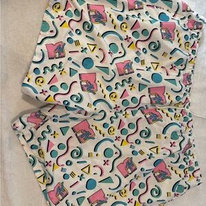 MTV Retro Pattern Swim Trunks - Pink, Blue, Yellow